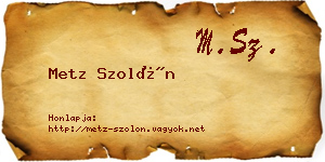Metz Szolón névjegykártya